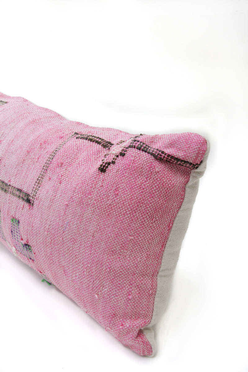 Cactus Silk Lumbar Pillow - Pink Blush