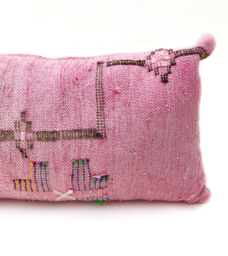 Cactus Silk Lumbar Pillow - Pink Blush