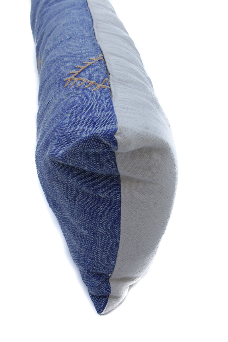 Cactus Silk Lumbar Pillow - Blue